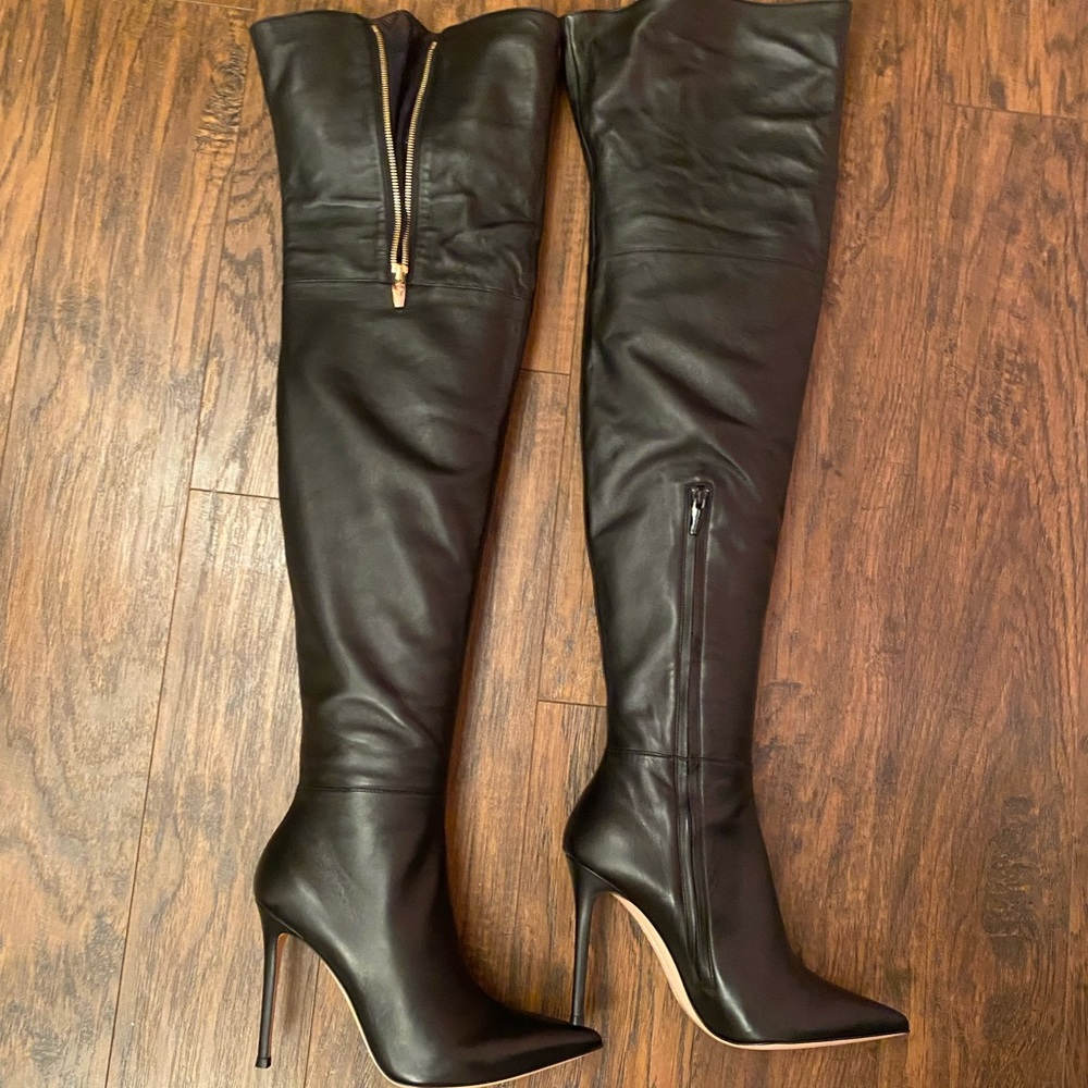 Gianvito Rossi Over The Knee Trinity Black Boots - Picture 8 of 12